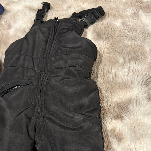 Kids' Blue and Black Snow Bibs - Picture 2 of 9